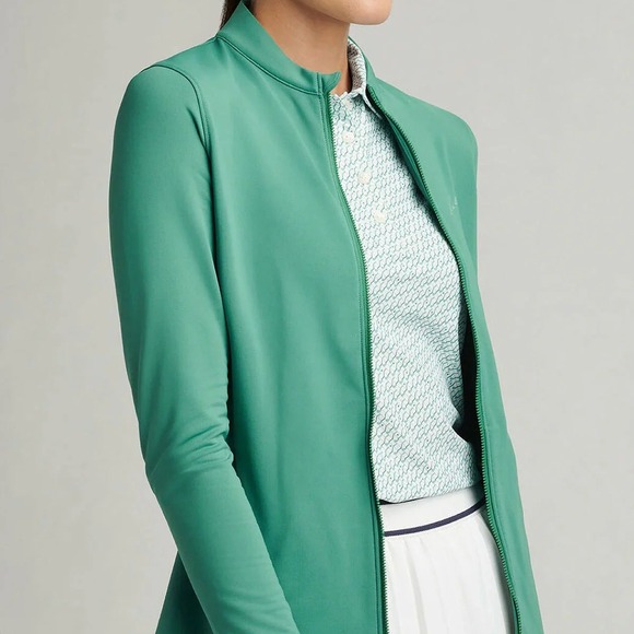 Peter Millar Jackets & Blazers - Peter Millar Womens Green Pima Cotton Blend Full Zip Golf Jacket Size M